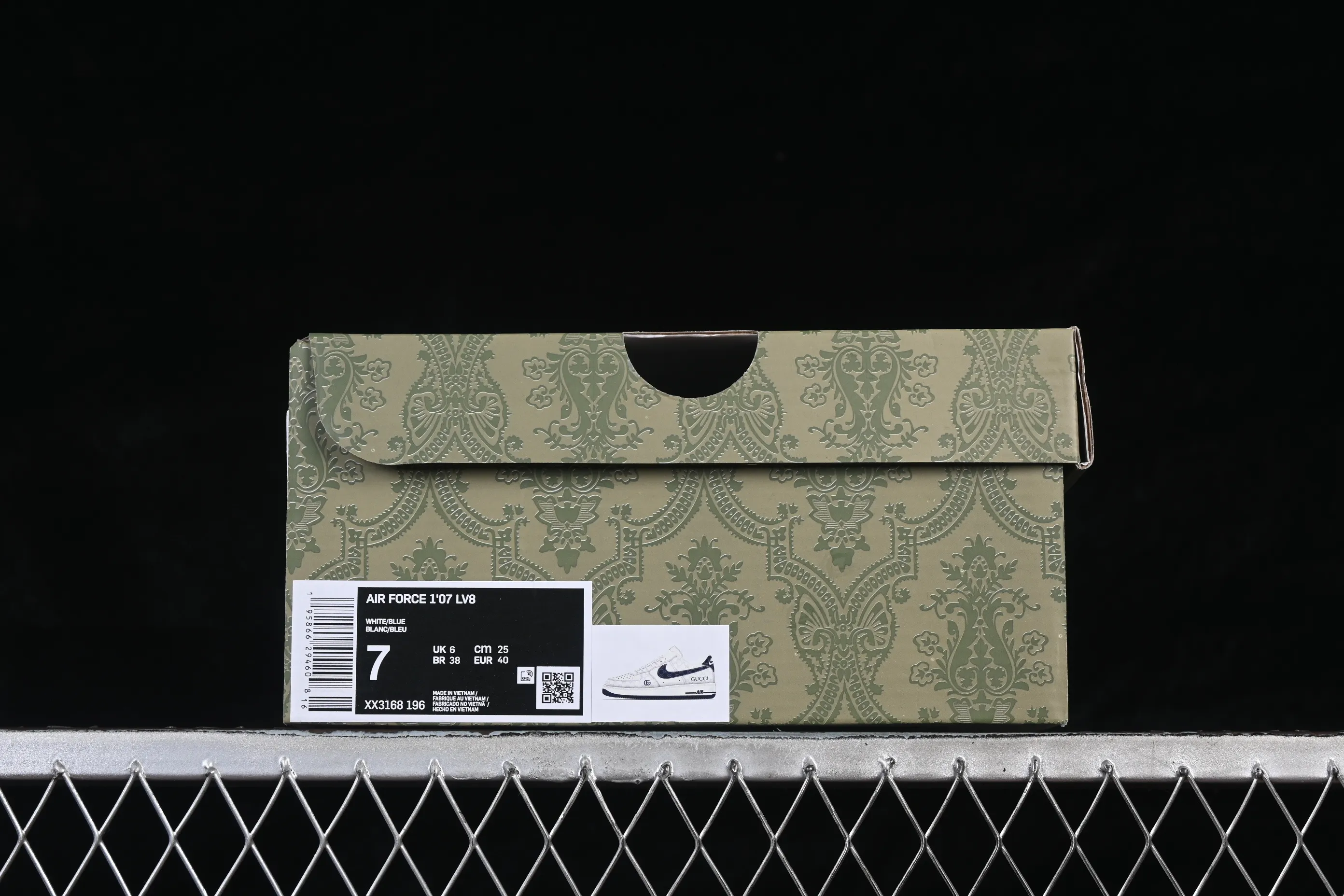 All categories Nk Air Force 1 Air Force series Nk Air Force 1 Low Air Force low-top Nike Air Force 1'07 Low Gucci joint denim blue print Air Force 1 low-top casual sneakers XX3168-196